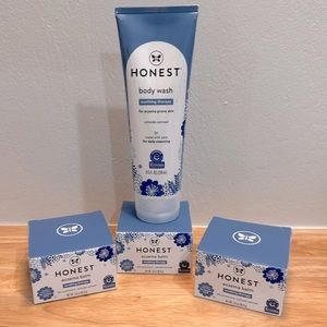 (3) New in Box The Honest Company Eczema Balms 3 oz + (1) Eczema Body Wash 8 oz
